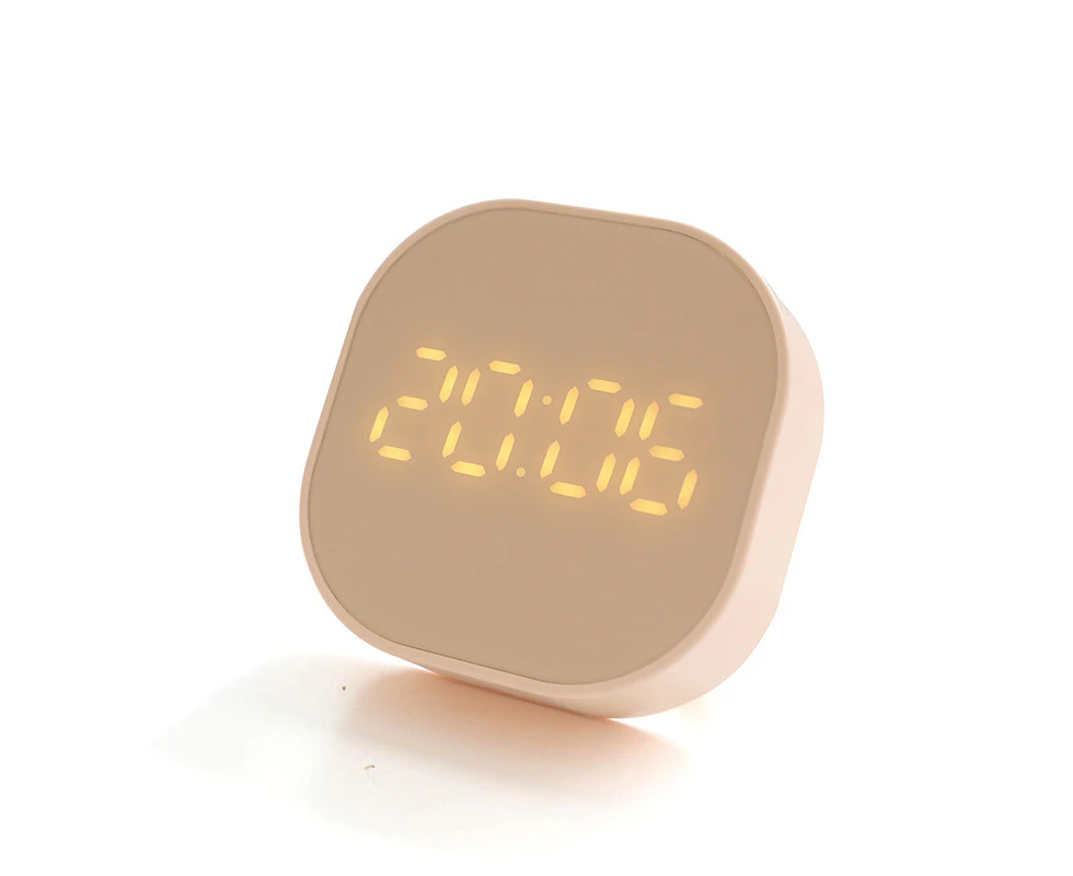 Mini Square LED Digital Alarm Clock - Pink