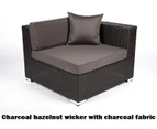 Outdoor Wicker Lounge Setting,L Shape,European styled,Charcoal Grey