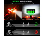USB Rechargeable LED Bicycle Headlight Bike Front Head Light w/ Horn Speedometer - blue