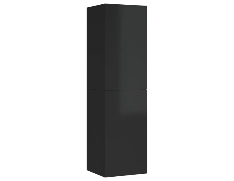 vidaXL TV Cabinet High Gloss Black 30.5x30x110 cm Engineered Wood