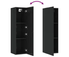 vidaXL TV Cabinet High Gloss Black 30.5x30x110 cm Engineered Wood