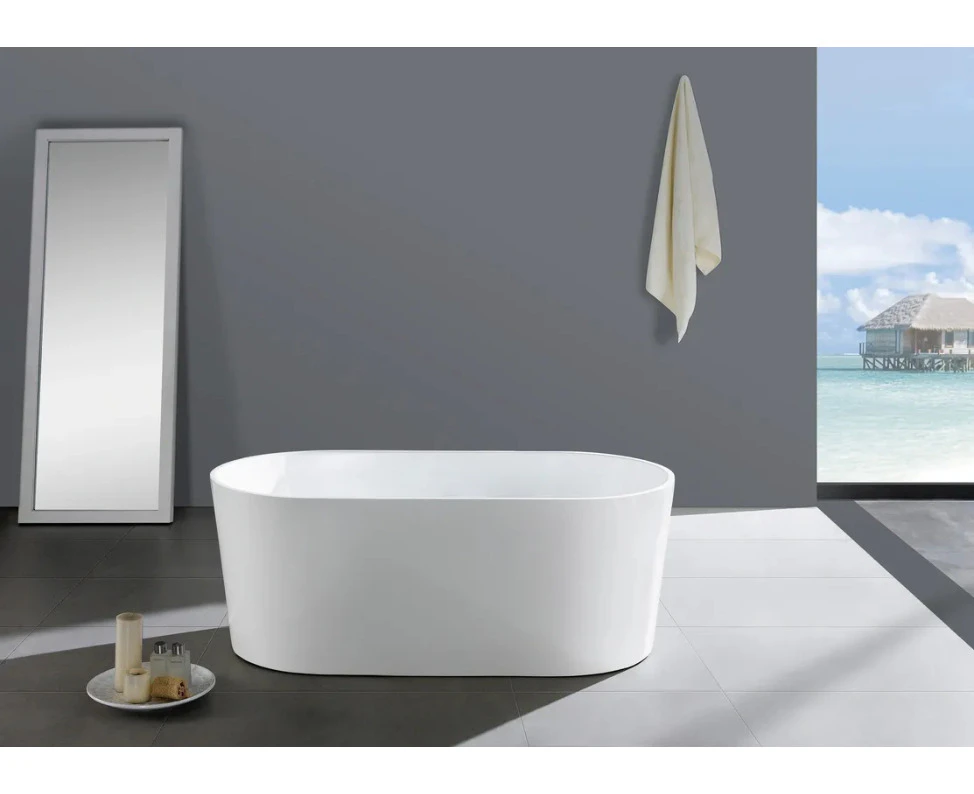 1500*750*590mm Gloss White Acrylic Freestanding Bathtub