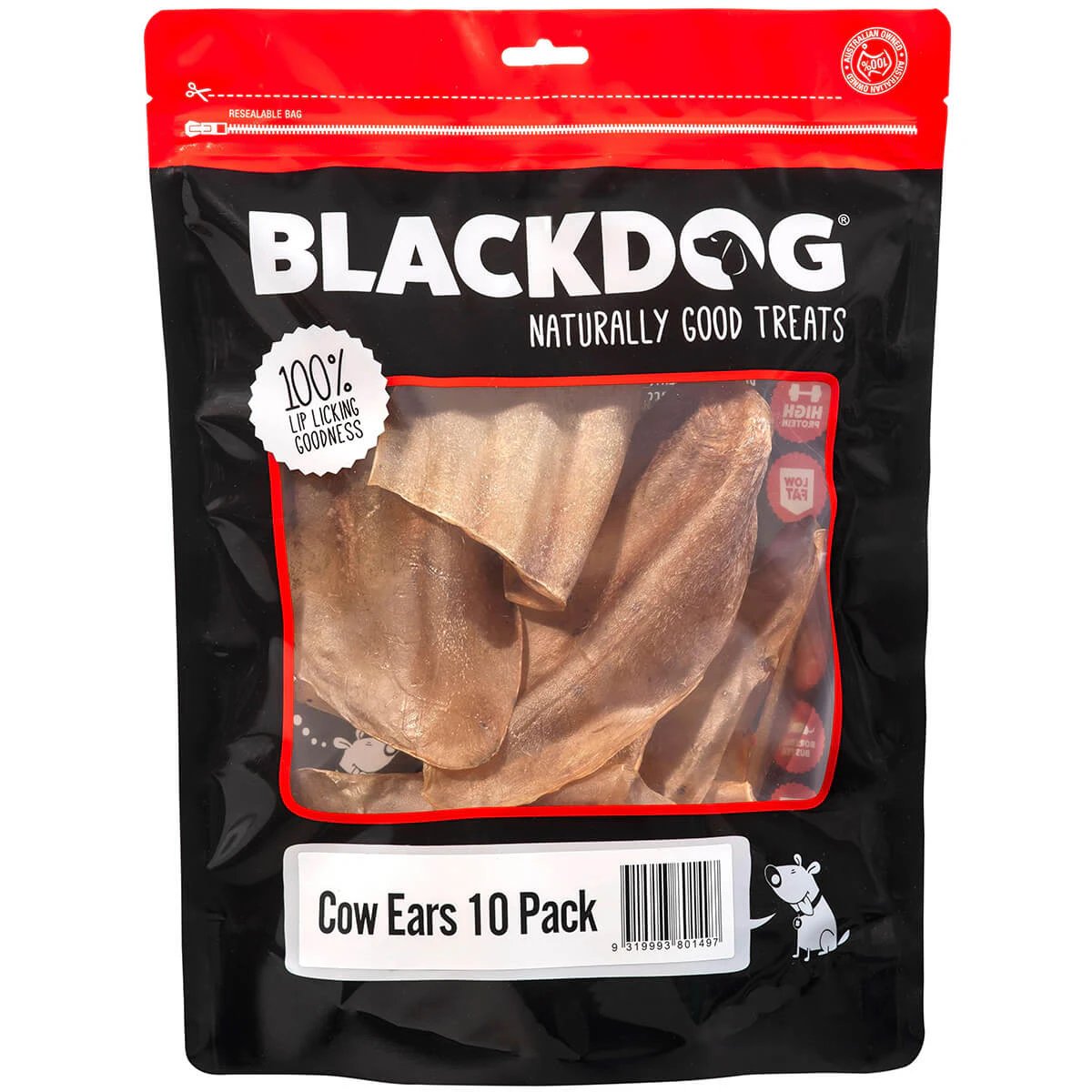 Black Dog Cow Ears Dog Treats 10 Pack 10pk