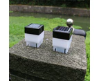 2Pcs Solar Powered Fence Post Cap Lights Pool LED Lamp Garden Yard Light Outdoor Decor White Light