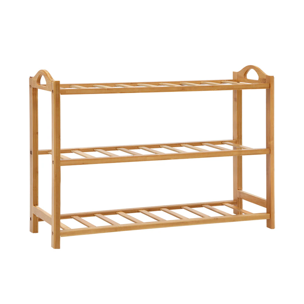 My Best Buy - Artiss 3 Tiers Bamboo Shoe Rack Storage Organiser Wooden Shelf Stand Shelves