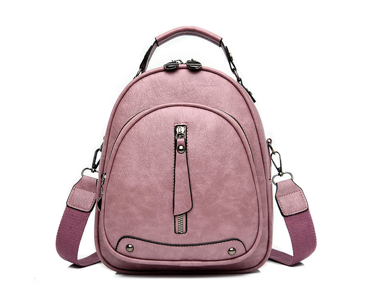 High Quality Cute Small Mini Pu Leather Backpack Travel Designer Casual Purses and Bags (Purple)