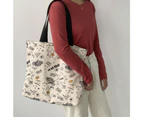 Spring and summer large capacity canvas bag women's single shoulder tote bag college students ulzzang bag ins (beige)
