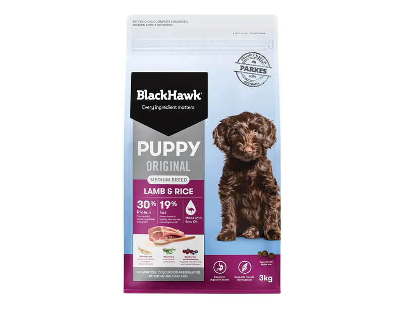 Black Hawk Puppy Lamb & Rice Medium Breed Dog Food 20kg