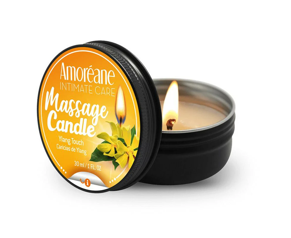 Amoreane Ylang Touch Massage Candle 30 Ml - Offers Warm & Sensual Atmosphere For Intimate Moments - Pour Oil Into Palms Of Hand And Start Massage - MKTP