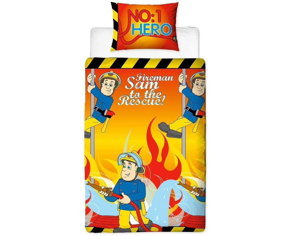 Fireman Sam Flames Single Quilt Cover