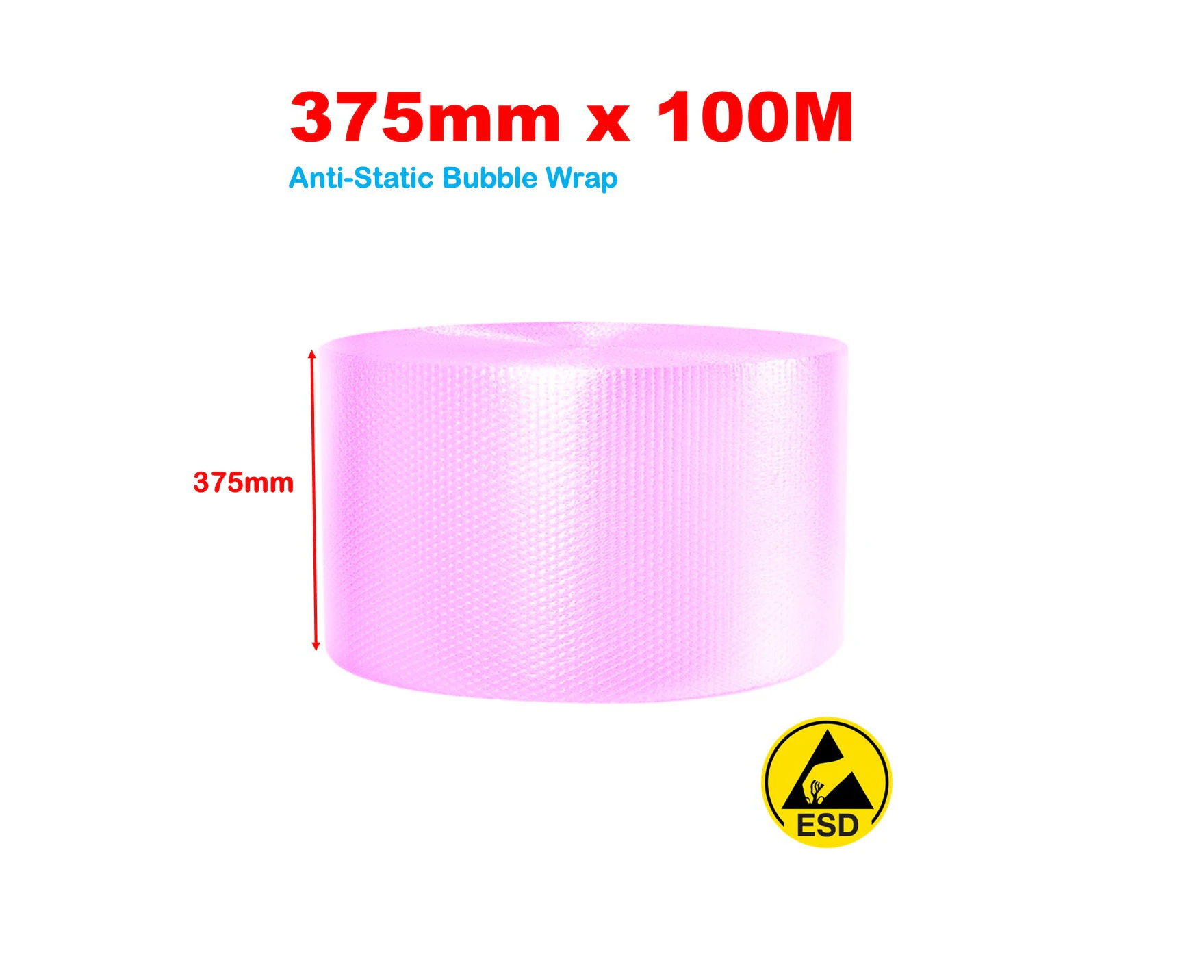 375mm x 100M (10mm) Anti-static (ESD) Bubble Wrap Roll