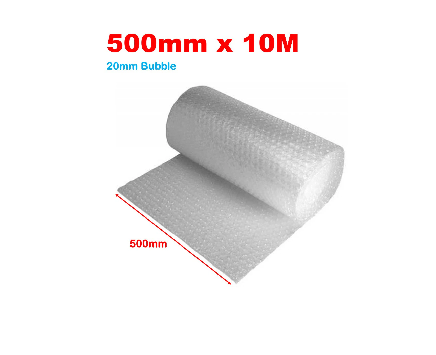 500mm x 10M Large Bubble 20mm Clear Bubble Wrap Roll