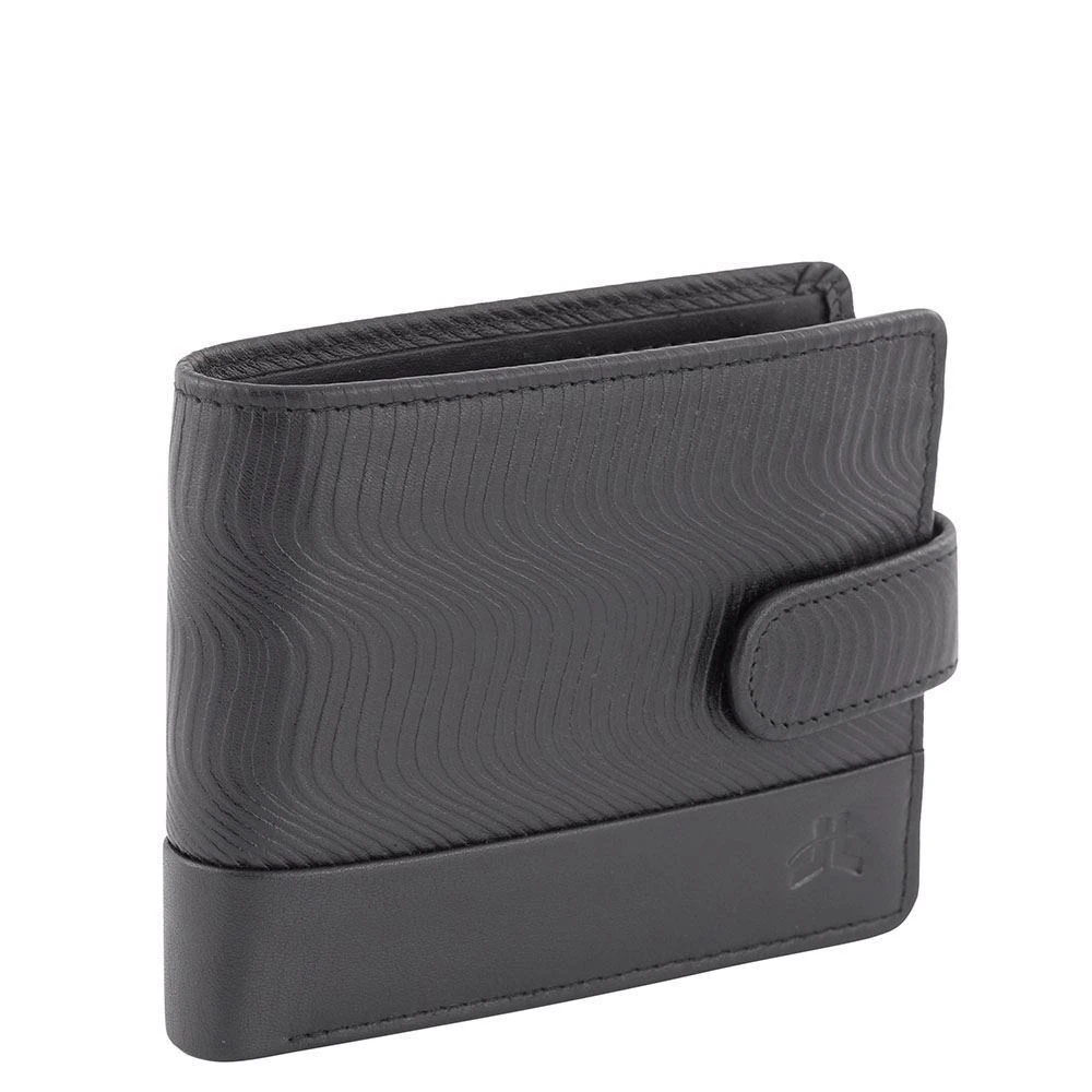 UPSCALE Wax Full Grain Veg Tanned Leather RFID Protected Wallet 15 Cards - Black