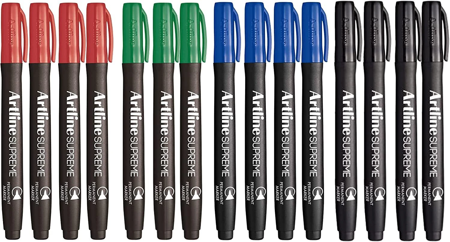 2x 15pcs (30pcs Total) Artline Supreme Permanent Markers - Assorted Colours