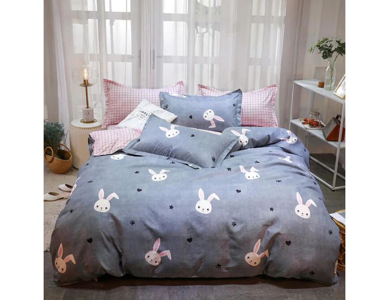 3D Gray Background Rabbit 12074 Quilt Cover Set Bedding Set Pillowcases Duvet Cover KING SINGLE DOUBLE QUEEN KING