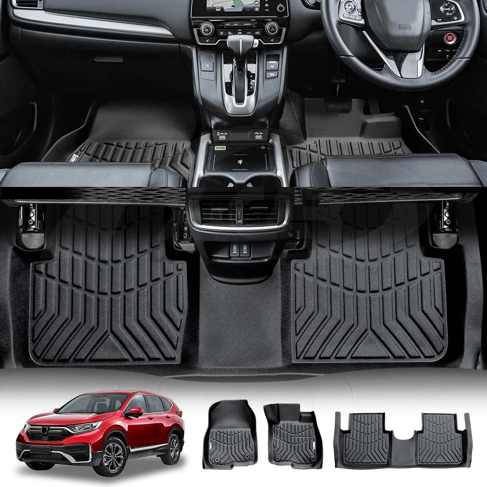 3D Floor Mats for Honda CRV CR-V 2017 2018 2019 2020 2021 2022 2023 Customized Heavy Duty All Weather Car Mat Floor Liner Full Set Carpet