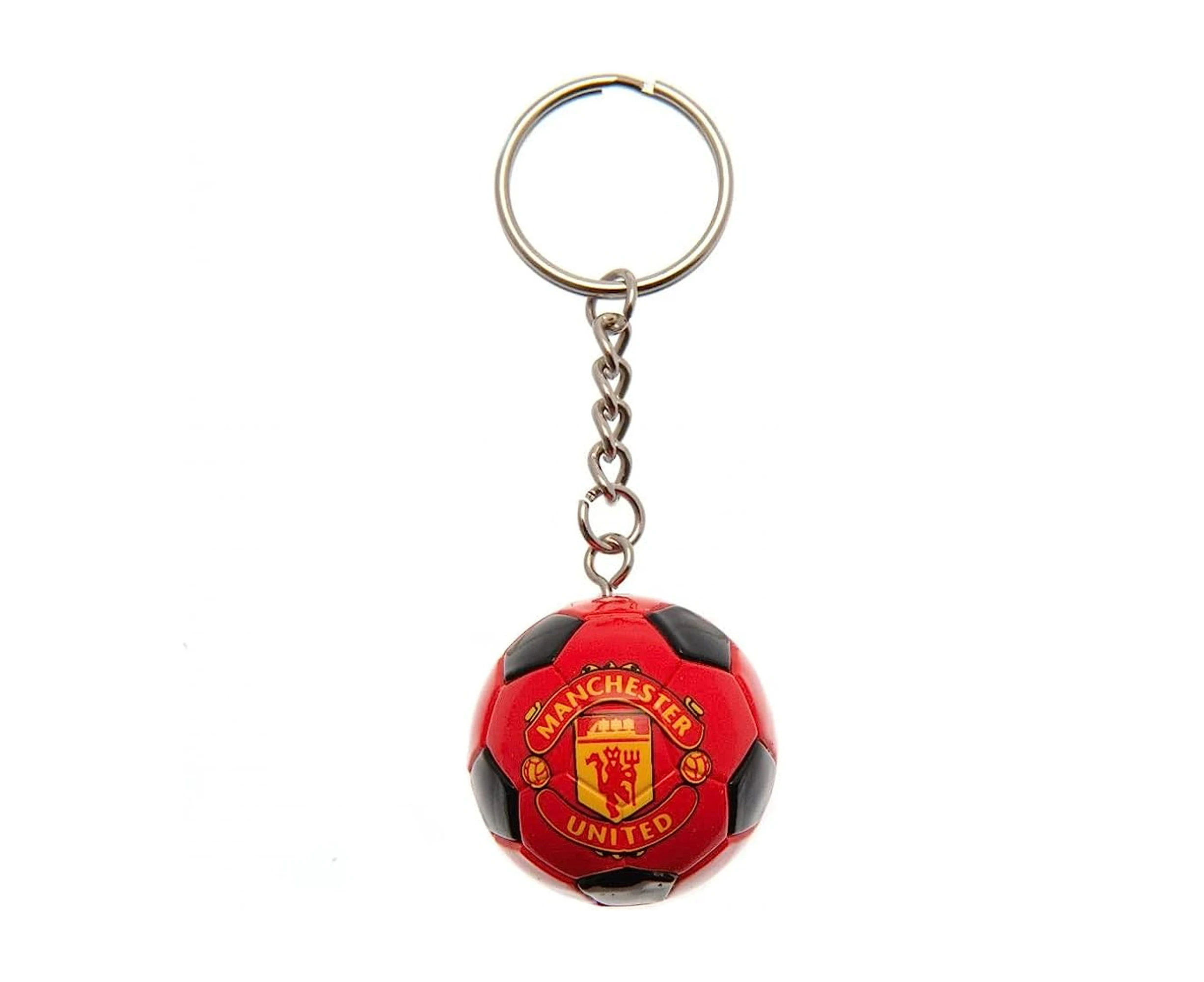 Manchester United FC Crest Ball Keyring (Red/Black) - SG21733