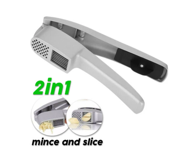 Heavy Duty Aluminum Garlic Press Slicer Crusher Ginger Mincer Kitchen Tool 2in1