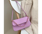 Fashion PU Women Handbags Shoulder Tote Bag Female Chain Small Underarm for Outdoor Shopping Traveling Decoration (purple)