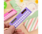 Mini Solar Transparent Ruler Calculator with Magnifier Student School Supplies-Purple
