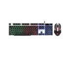 GTX300 Wired Gaming Keyboard Rainbow RGB Backlit Mouse Combo for PC Laptop black 1 set