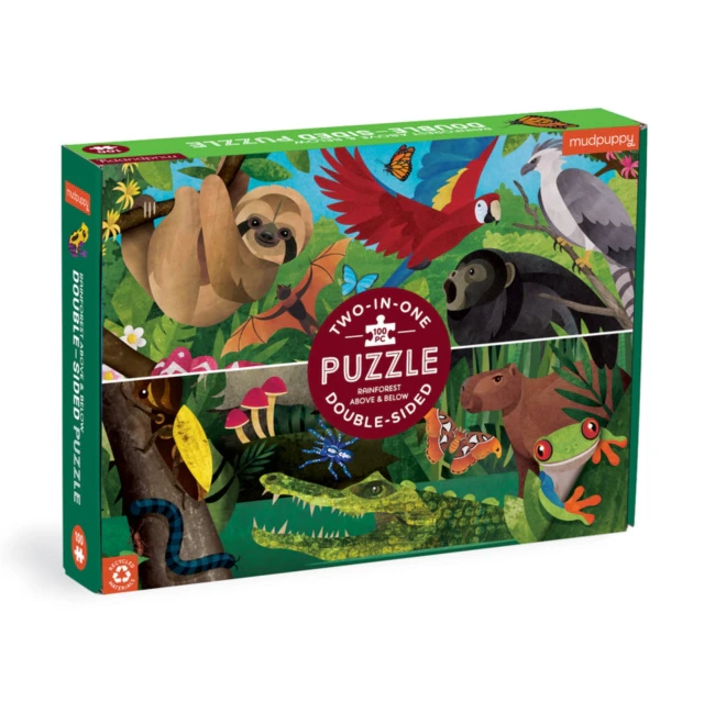 Rainforest Above  Below 100 Piece DoubleSided Puzzle by Mudpuppy