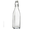 12 x CAFE STYLE GLASS WATER BOTTLES w/ LOCKING LID 1Lt Jug Beverage Pitcher Milk Hermetic Glass Bottle with Locking Swing Top Lid Glassware Water Jugs