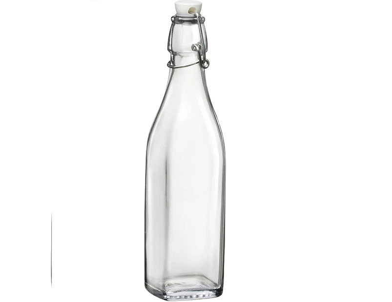 12 x CAFE STYLE GLASS WATER BOTTLES w/ LOCKING LID 1Lt Jug Beverage Pitcher Milk Hermetic Glass Bottle with Locking Swing Top Lid Glassware Water Jugs