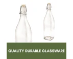 12 x CAFE STYLE GLASS WATER BOTTLES w/ LOCKING LID 1Lt Jug Beverage Pitcher Milk Hermetic Glass Bottle with Locking Swing Top Lid Glassware Water Jugs