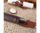 Retro Faux Leather Handmade Pen Holder Pencil Pouch Protective Sleeve Cover-Brown