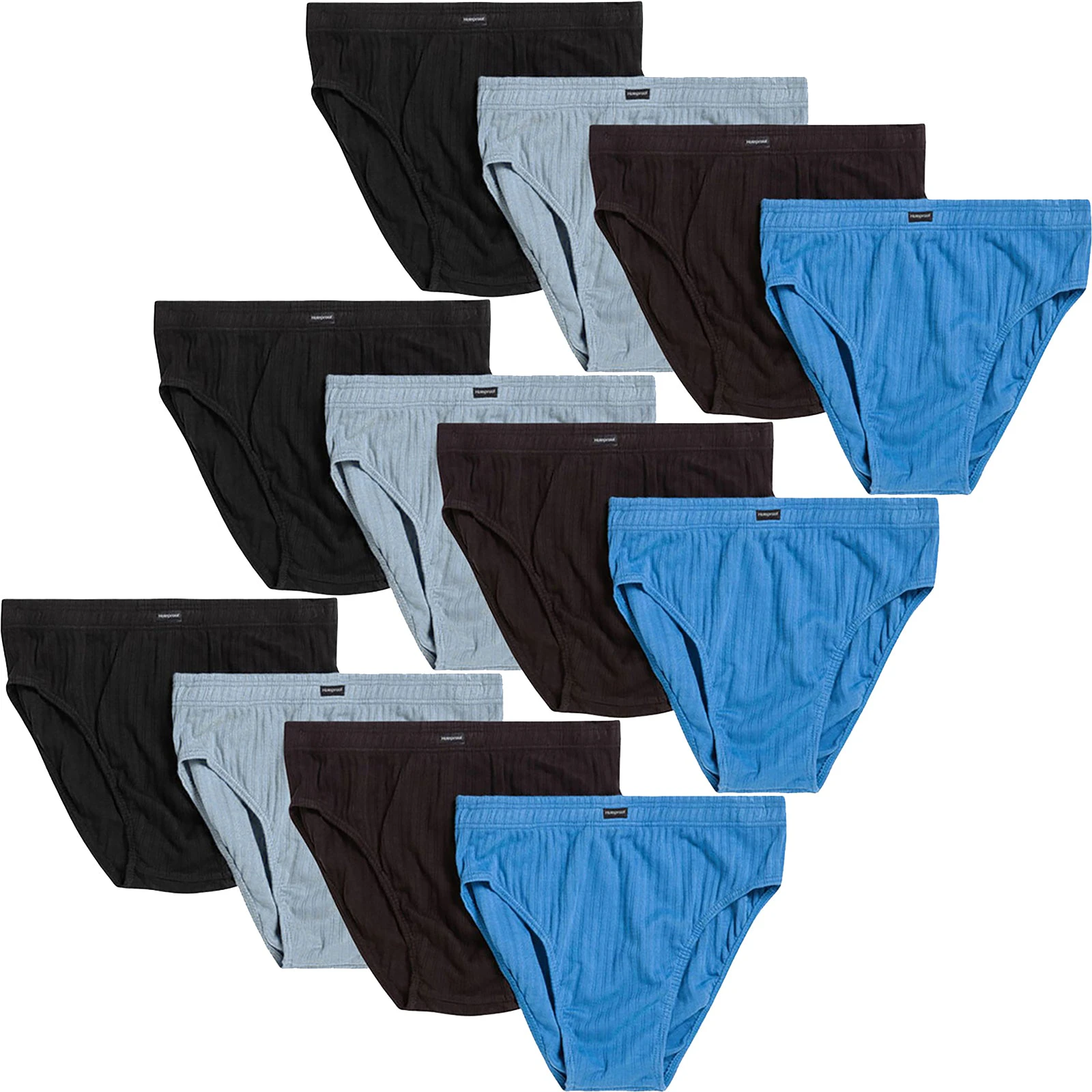 12 Pack Holeproof Mens Cotton Briefs Undies Underwear Black Blue Brown Grey Bulk M16744