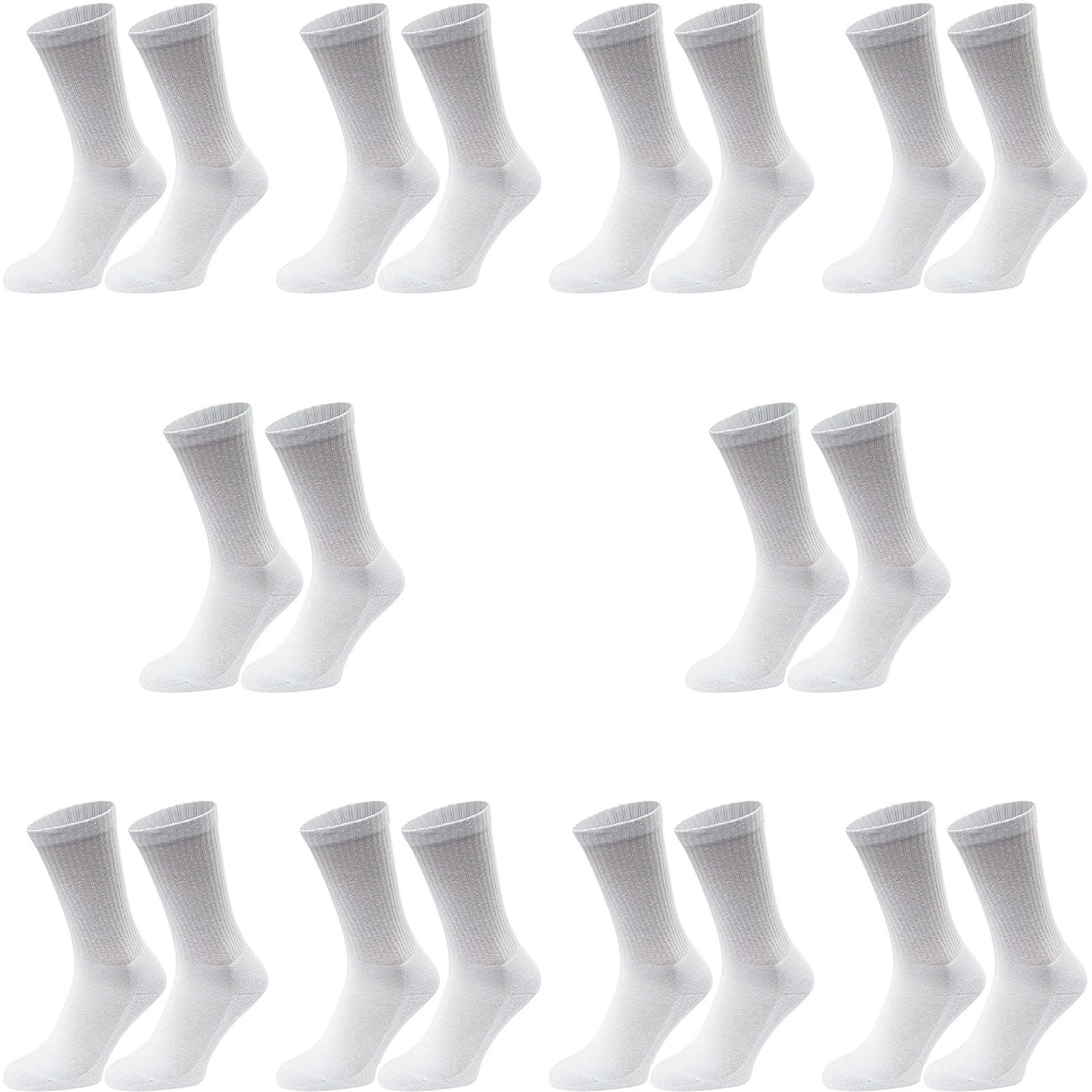 10 Pair Rio Active Crew Cotton Rich Mens Business Sports White Socks Bulk S7266W