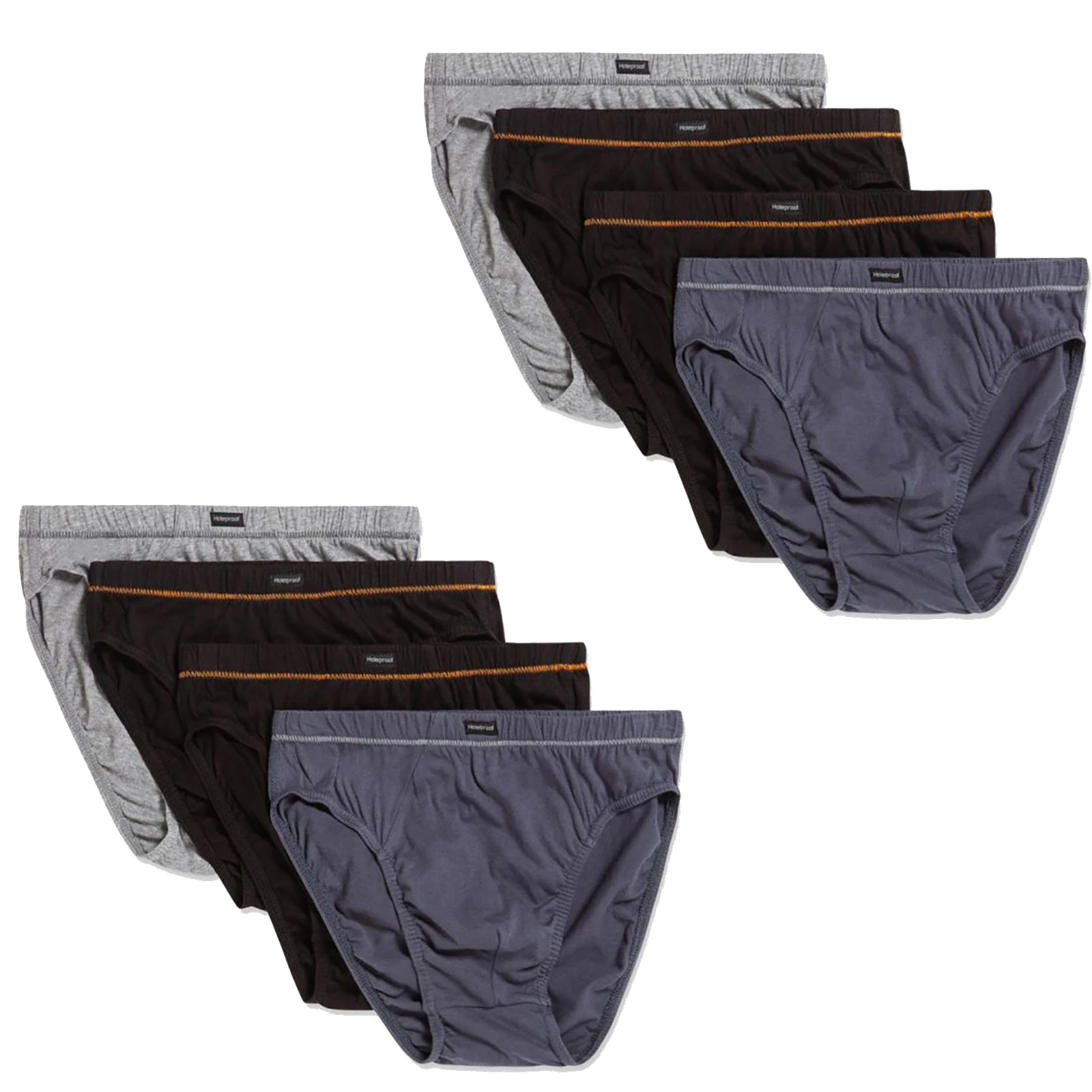 8 Pack Holeproof Cotton Briefs Classic Mens Undies Underwear Grey Black Bulk MZHU4A