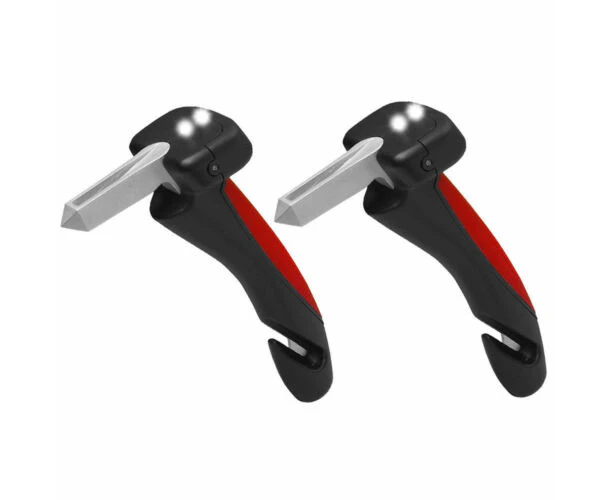 2PCs Car Door Handle Standing Aid Cane Flashlight Glass Breaker Disability/Elderly Helper