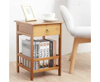 2 Tier Classic Bedside Table Drawer Side Table Living Room Coffee Tea End Table
