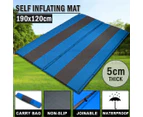 Double Self Inflating Mattress Sleeping Mat Air Bed Camping Hiking Joinable Blue