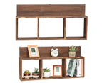 Natural Wood Floating Cube Shelves Wall Decor Square Shelves Storage Display Rack