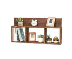 Natural Wood Floating Cube Shelves Wall Decor Square Shelves Storage Display Rack