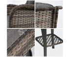 Garden Outdoor Furniture Lounge Setting 3 Pcs Patio Wicker Sofa Set Swivel Chair