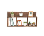 Natural Wood Floating Cube Shelves Wall Decor Square Shelves Storage Display Rack