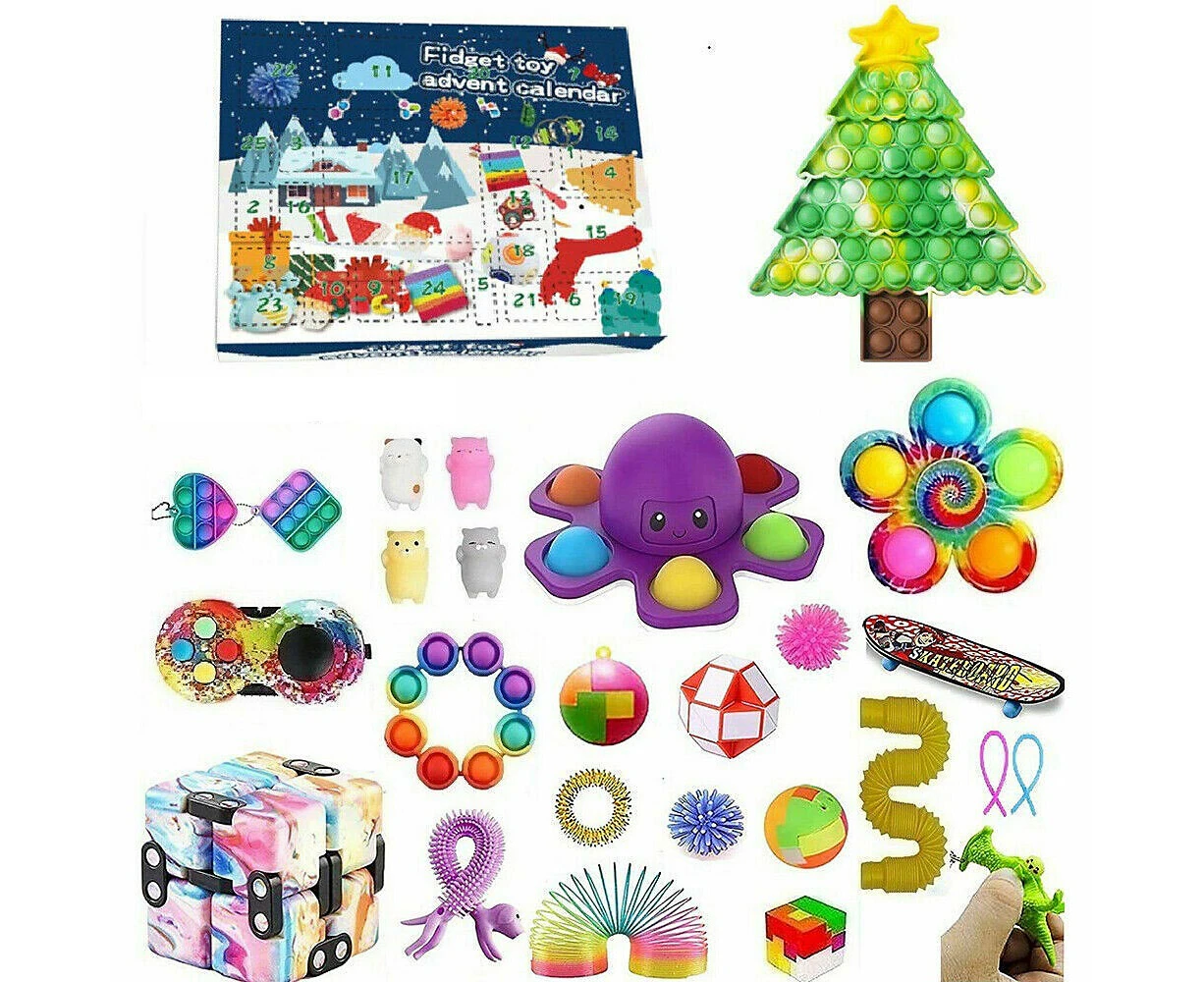 sunwoif Fidget Toys 24 Days Advent Calendars Toy Blind Box Kids Christmas Surprise Gift - Christmas Tree