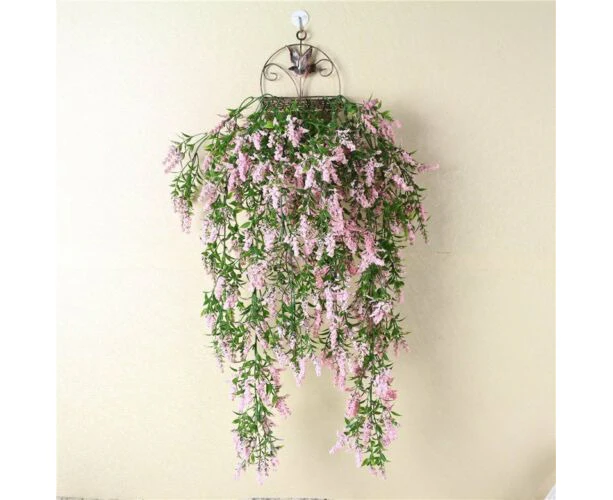 2X Artificial Ivy Flower Vine Garland Hanging Home Garden Trailing Basket Plants - Pink