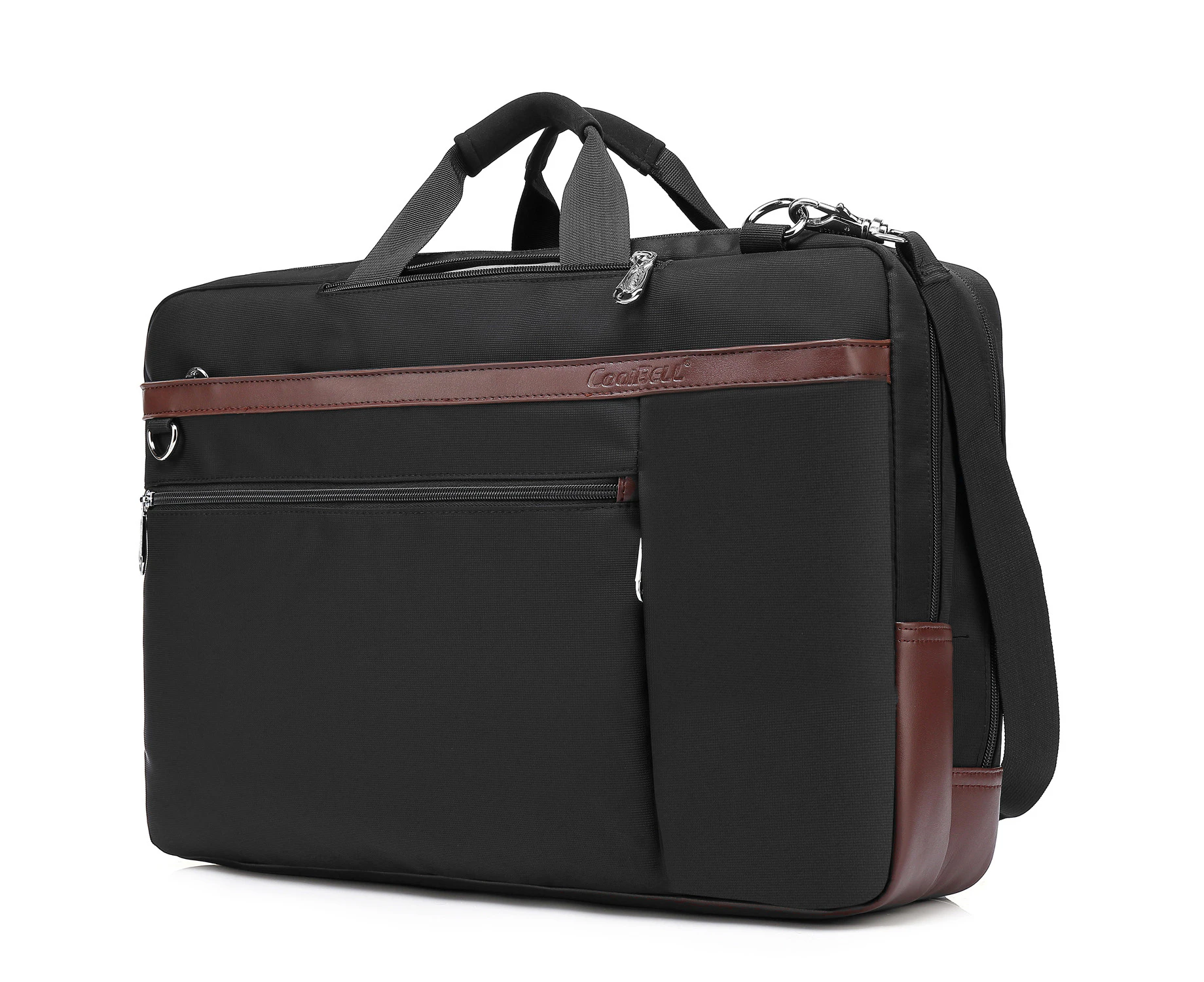 CoolBELL 15.6 Inch Convertible Laptop Messenger Bag Shoulder Bag-Black