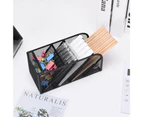 Pen Holder Multifunctional Large Capacity Hollow Out Design Obliquely Inserted Multiple Layers Pen Makeup Brushes Holder Office Stationery -Black