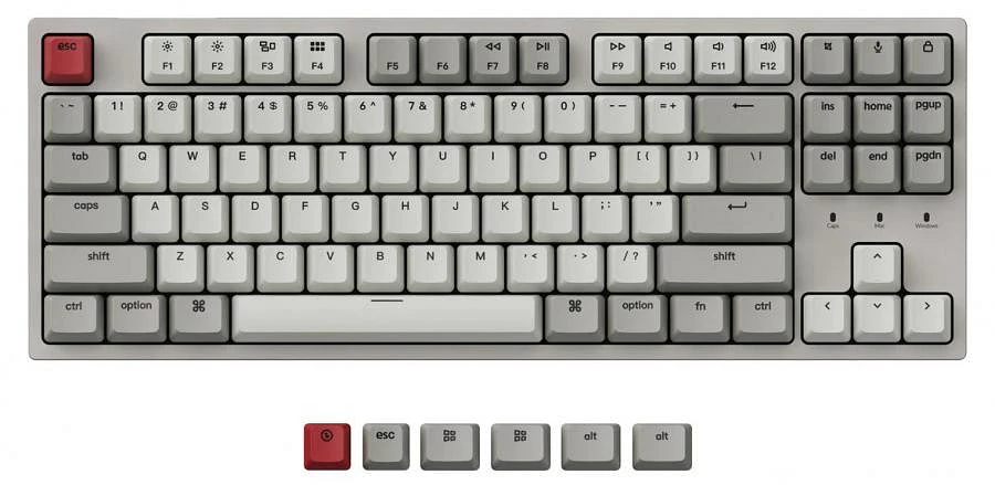 Keychron C1 TKL USB Keyboard Hot-Swappable Non-Backlit Retro Colour Mechanical Keyboard Gateron Brown Switch Mac Windows C1-M3Z [KBKCC1M3ZBROWN]