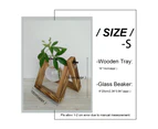 Wooden Stand Hanging Glass Vase Hydroponics Terrarium Container Pot Holder Home Decor S