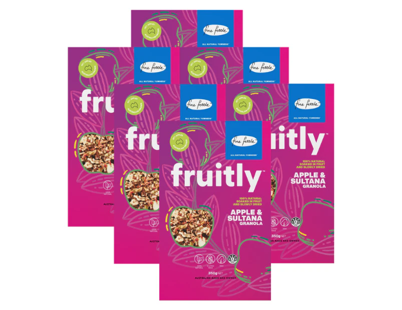 6 x Fine Fettle Foods Apple and Sultana Fruitly Granola 350g - Gluten Free Refined Sugar Free