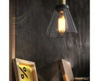Industriasl Glass Pendant Light Vintage E27 Hanging Lamp Clear w/ 25W Bulb