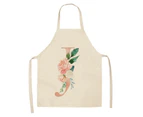 Letter A to Z Alphabet Pattern Kitchen Apron Sleeveless Cooking Cleaning Tools-J