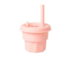 1 Set 300ML/400ML Water Cup Flexible Heat-resistant Silicone Unbreakable Straw Tumbler Jug for Home-4 - 4